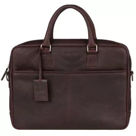    Burkely Starožitná Avery tmavohnedá kožená taška na notebook 15,6"