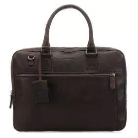   Burkely Antique Avery tmavohnedá kožená taška na notebook bočná taška 13"