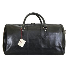    Gregorio 130/0788 čierna kožená cestovná taška 55 x 28 x 26 cm