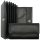  Unisex čierna kožená aktovka, peňaženka 18 × 10 cm