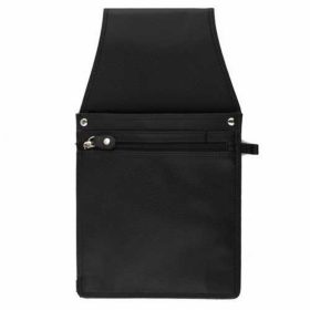    Čierna kožená čašnícka peňaženka na výber, držiak na aktovku 14 × 24,5 cm