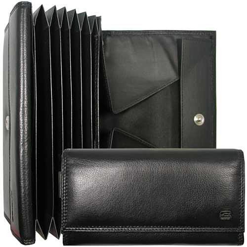  Výber unisex čierna kožená aktovka, peňaženka 17,7 × 10 cm