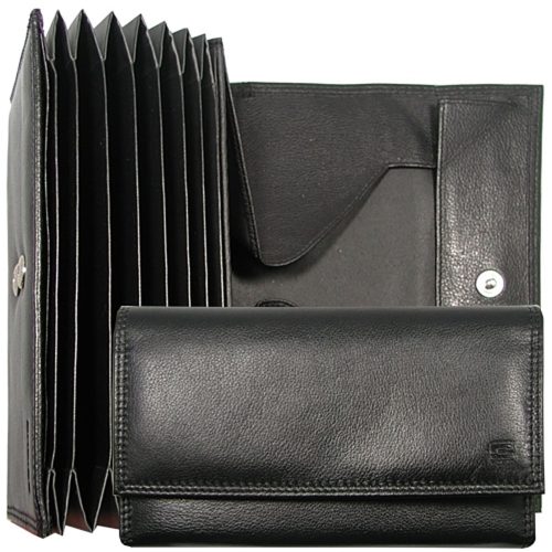  Výber unisex čierna kožená aktovka, peňaženka 18,3 × 10 cm