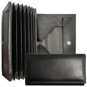    Výber čiernej koženej peňaženky čašníka 18,3 × 10 cm