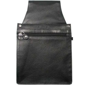    Čierna kožená čašnícka peňaženka na výber, držiak na aktovku 14,5 × 24,5 cm