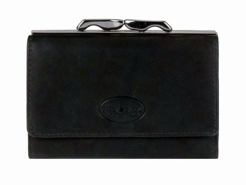  Greenburry: Čierna dámska kožená peňaženka s rámom