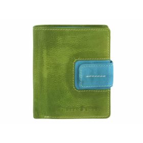    Malá dámska kožená peňaženka Greenburry, mätovo zeleno-modrá