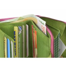    Malá dámska kožená peňaženka Greenburry, fialovo-zelená