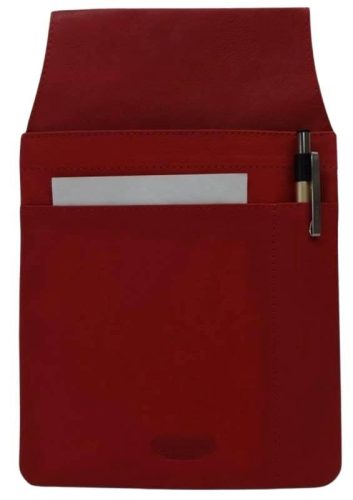  Unisex čierna kožená čašnícka peňaženka, držiak na aktovku 15,5 × 25 cm