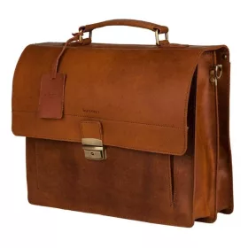 Kožená bočná taška Burkely Vintage z koňaku, aktovka