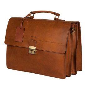    Burkely Dean Vintage koňaková kožená bočná taška, aktovka