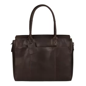    Burkely Vintage Doris tmavohnedá kožená taška na notebook, bočná taška 15,6''