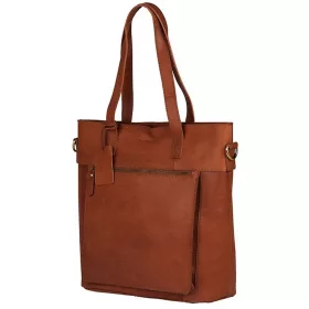    Burkely Vintage Jade čierna dámska kožená taška cez rameno, shopper, taška na notebook 14"