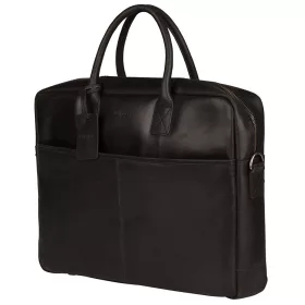    Burkely Vintage Max tmavohnedá kožená taška na notebook bočná taška 17,3"