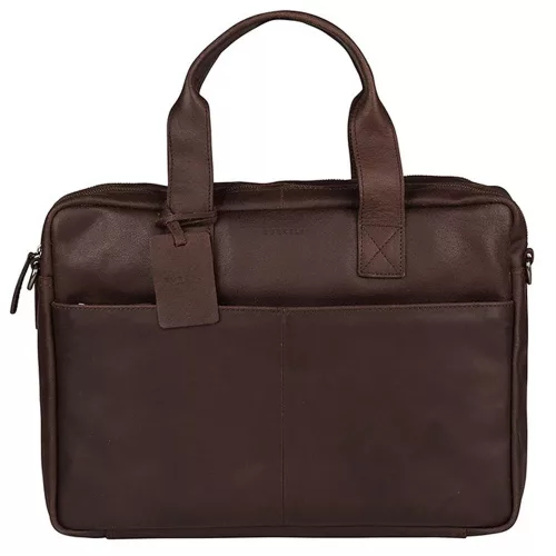  Burkely Vintage Jesse Worker Cognac Kožená taška na notebook Bočná taška 14"