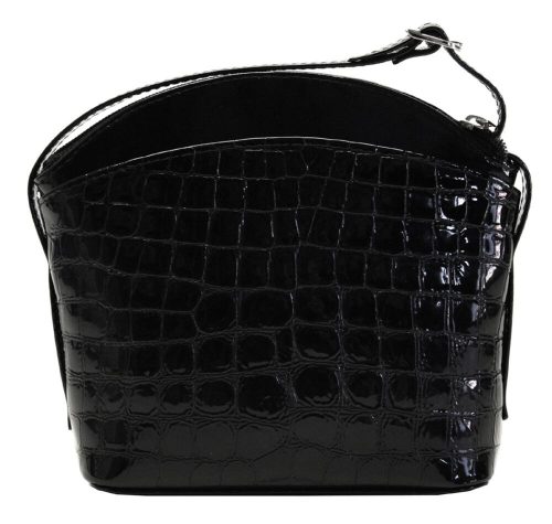  Ága Hengl Katica black croc dámska kožená taška cez rameno 18 x 19 x 7 cm.