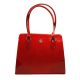  Ága Hengl Boglárka červeno-lakovaná dámska kožená kabelka cez rameno 28 x 22 cm.