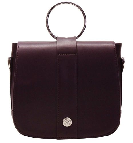  Ága Hengl Borcsi fialová dámska kožená taška cez rameno 23 x 21 cm