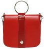  Ága Hengl Borcsi červená dámska kožená taška cez rameno 23 x 21 cm