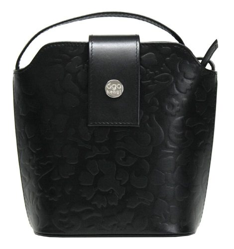  Ága Hengl Hanga čierna dámska kožená taška 19 x 21 cm.