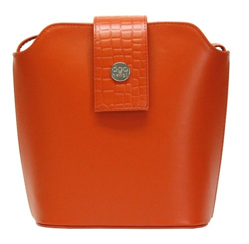  Dámska kožená taška Ága Hengl Hanga oranžová croc 19 x 21 cm.