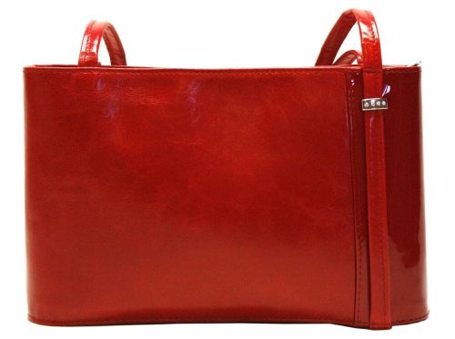  Ága Hengl Imola červená dámska kožená kabelka na voľný čas 29 x 18 x 7 cm