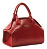  Ága Hengl Kamélia červená dámska kožená taška cez rameno 32 x 23 cm.