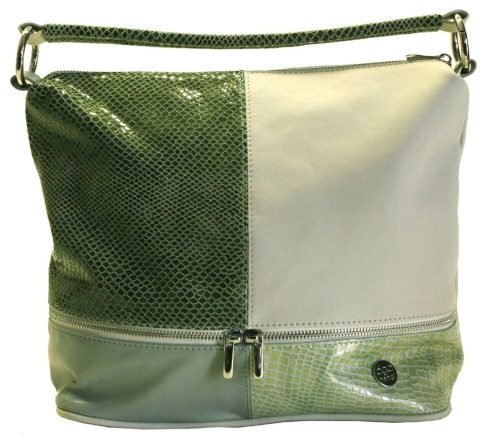  Ága Hengl Kankalin Extra zelená dámska kožená taška cez rameno 29 x 27 cm
