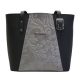  Ága Hengl Kökény čierno-šedá dámska kožená taška cez rameno 28 x 26 cm.