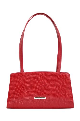  Ága Hengl "London S" červená dámska lakovaná kabelka, taška cez rameno 31 x 17 x 8 cm.