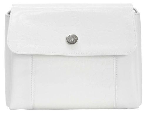  Ága Hengl Romi biela dámska kožená taška cez rameno 24 × 17 cm