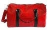  Kožená cestovná taška Ága Hengl červená 52 x 32 cm.