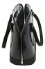 Ága Hengl Sage tmavomodrý lak dámska kožená taška cez rameno, kabelka 32 x 25 cm