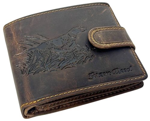  Komplexná kožená peňaženka na remienok GreenDeed so vzorom poľovného psa