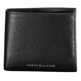    Čierna pánska kožená peňaženka Tommy Hilfiger 12 x 10 cm