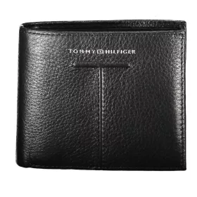    Tommy Hilfiger TH centrálna kožená peňaženka čiernej farby 11 x 10 cm