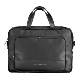    Pánska čierna aktovka, taška na notebook Tommy Hilfiger 39 x 27 x 7 cm