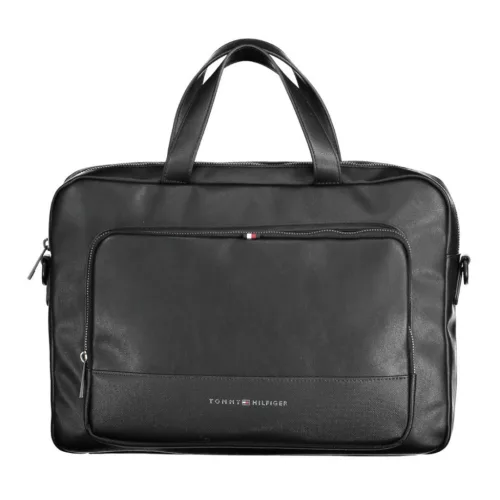  Pánska čierna aktovka, taška na notebook Tommy Hilfiger 39 x 27 x 7 cm