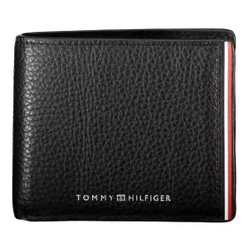    Čierna pánska kožená peňaženka Tommy Hilfiger, držiak na spisy 11 x 9 cm