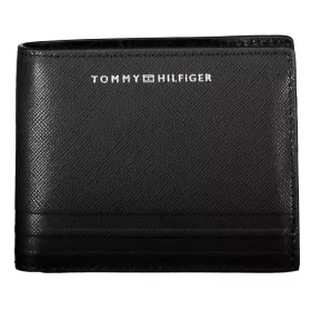    Čierna pánska kožená peňaženka Tommy Hilfiger 12 x 10 cm