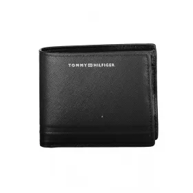   Pánska kožená peňaženka Tommy Hilfiger čierna 12 x 10 x 3 cm