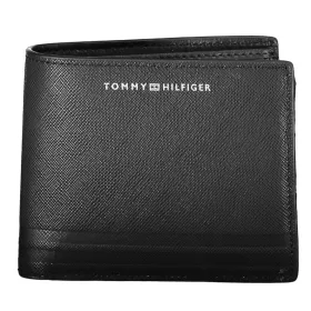    Čierna pánska kožená peňaženka Tommy Hilfiger 12 x 10 cm