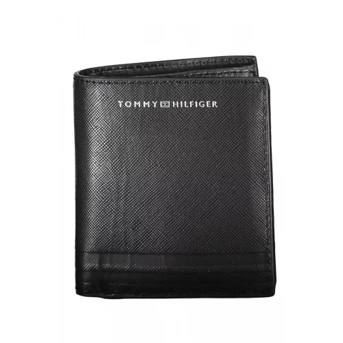 Pánska kožená peňaženka Tommy Hilfiger čierna 11 x 9 x 3 cm