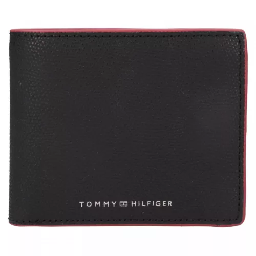  Kožená peňaženka Tommy Hilfiger čierna, pánska 12 x 10 cm