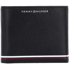    Čierna pánska kožená peňaženka Tommy Hilfiger 12 x 10 cm