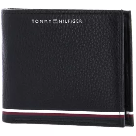    Čierna pánska kožená peňaženka Tommy Hilfiger 12 x 10 cm