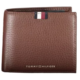    Kožená pánska peňaženka Tommy Hilfiger hnedá 12 x 10 cm