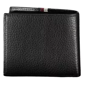    Čierna pánska kožená peňaženka Tommy Hilfiger 12 x 10 cm
