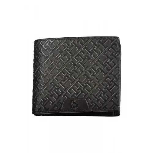  Pánska kožená peňaženka Tommy Hilfiger čierna 12 x 12 x 2 cm