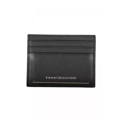  Pánska kožená peňaženka Tommy Hilfiger čierna, puzdro na karty 10 x 8 x 1 cm